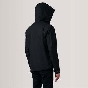 Marlo Black Canvas Hooded Work <b>Jacket</b> Reversible Zippered Water Proof with Embroidered Patchwork Vintage Style From XS to 6XL - Product Image 4