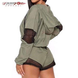 Gym Style Windbreaker <b>Shorts</b> Set For Women With Crop Top And <b>Slim</b> Fit <b>Shorts</b> Versatile Windbreaker <b>Shorts</b> Set - Product Image 2