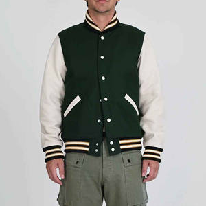 Veste universitaire en laine avec manches en cuir, patchs en chenille brodés personnalisés en gros, veste de baseball universitaire, veste universitaire de collège - Product Image 3