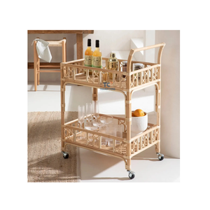 Wholesale High Quality Handmade Versatile Rattan Bar Trolley Modern Hotel <b>Furniture</b> From Viet Nam for <b>Kitchen</b> Use - Product Image 4