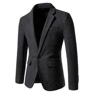 Nuevo otoño hombres Houndstooth Blazers chaquetas hombre negocios Casual Slim Fit trajes abrigos buena calidad hombre Blazers abrigos tamaño - Product Image 4