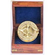 Brújula de reloj de sol de latón magnético náutico con caja de madera, brújula de trabajo direccional para senderismo y Camping, regalo marino - Product Image 3
