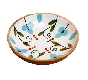 ชามสลัดไม้พิมพ์ลายเคลือบมะม่วงทำด้วยมือทันสมัย - Product Image 1