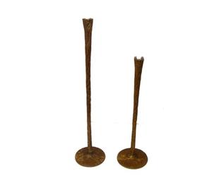 Juego de Portavelas Cónicos de Metal Dorado Vintage |   Elegante Centro de Mesa para Bodas, Soporte Alto para Flores |   Decoración de Mesa de Latón para el Hogar de Lujo - Product Image 1