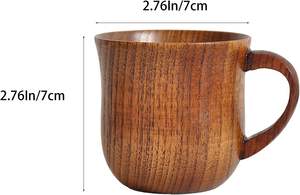 ถ้วยกาแฟไม้2แพ็คถ้วยชาพร้อมหูจับ4ออนซ์120มล. แก้วดื่มที่ทำจากไม้สำหรับเบียร์กาแฟนมน้ำ - Product Image 2