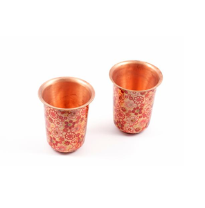 Copper Drinking Glass Esmalte Handprint Design Taza apilable para uso en automóvil de camping para diseño de color negro - Product Image 6