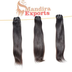 100% cutícula alineada cabello indio crudo templo sedoso recto cabello virgen ninguno piojos paquetes baratos de proveedor de la India cabello humano - Product Image 2
