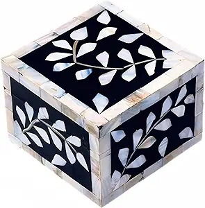Caja de joyería con incrustaciones de hueso de diseño atractivo hecha a mano, caja de almacenamiento de joyería de diseño indio de HF CRAFTS At Low Coast - Product Image 4