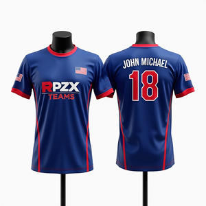 Uniformes de ropa deportiva con cuello redondo de malla transpirable sublimada personalizada para hombre, camisetas de pesca de fútbol y baloncesto impresas - Product Image 4