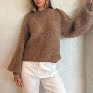 Pulls en laine 100% anti-rétrécissement personnalisés OEM ODM, pulls tricotés à l'avant uni, vente en gros, vêtements d'hiver chauds, mode homme femme - Product Image 3