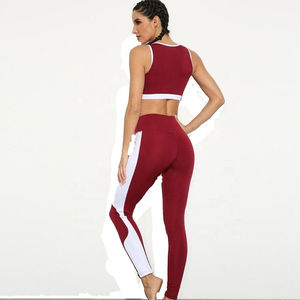 Ensemble de yoga pour femmes de haute qualité à motif à carreaux fermeture à taille élastique-Vente en gros disponible - Product Image 6