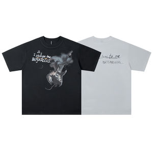 New Arrival Custom Acid Wash Vintage DTG Printing Patch Faded V-neck Oversized Breathable 100% Cotton <b>Party</b> T-<b>shirt</b> <b>for</b> <b>Men</b> - Product Image 2