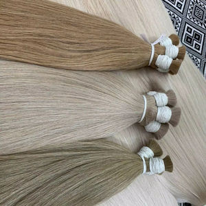 Venta al por mayor a granel teñido Remy extensiones de cabello humano de alta fuente virgen recto trenzado paquetes de trama - Product Image 3