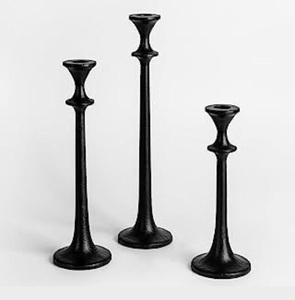 Royal Look Home & Wedding Tabletop Decor Taper Candle Holder Juego de 3 con velas hechas a mano chapadas en oro - Product Image 5