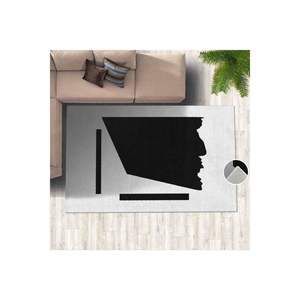 Ensemble de tapis imprimé numérique dessin abstrait noir et blanc - Product Image 2