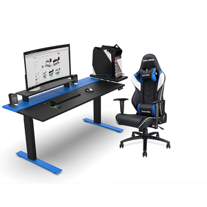 <b>Adjustable</b> Height Z-Shape Gaming <b>Desk</b> with Melamine Surface MDF Frame 160kg Load Capacity - Product Image 2