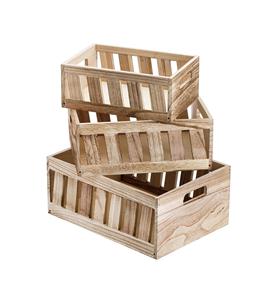 Set of 3 Wood Nesting <b>Crate</b> Rustic Decorative <b>Boxes</b> Storage <b>Crates</b> Wood Container - Product Image 1