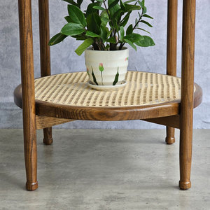 Exquisite Asian Oak Wood <b>Side</b> <b>Table</b> with High Quality <b>Glass</b> Top STT031 - Product Image 4
