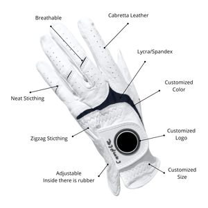 Guantes de Golf de Piel de Oveja con Dedos Completos, Transpirables, Ligeros, con Logotipo Personalizado, Blancos, para Hombres y Mujeres, para Uso Deportivo al Aire Libre - Product Image 2