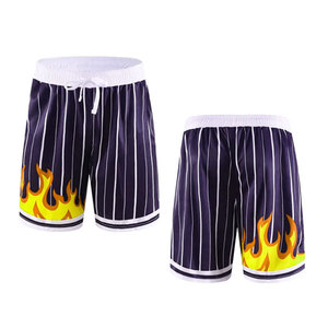 2025 logotipo personalizado Retro Streetwear entrenamiento pantalones cortos baloncesto deportes verano Unisex 100% poliéster secado rápido transpirable - Product Image 3