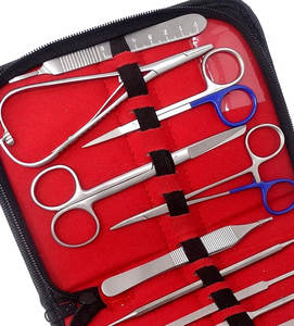 Kit d'instruments chirurgicaux vétérinaires de qualité supérieure, 44 pièces, avec ciseaux, pinces, porte-aiguilles, manche de scalpel - Product Image 5