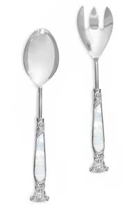 Juego de servicio de barra de ensalada pulida mate dorada Servidores de ensalada decorativos Cubiertos de servidor de ensalada de oro de acero inoxidable - Product Image 3