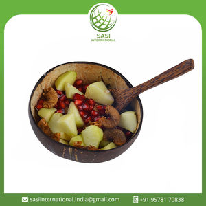 Cuenco de madera natural desechable, vajilla de cáscara de coco, fruta, postre, ensaladas, diseño moderno, almacenamiento para fiestas, Comprador comercial, comida - Product Image 2