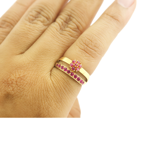 แหวนเงินสเตอร์ลิงประดับทับทิมสำหรับผู้หญิงทำด้วยมือสำหรับ925 - Product Image 2