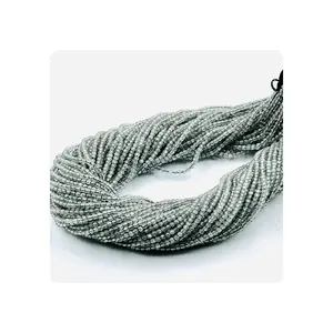 100% cuentas de Rondelle facetadas de piedra lunar gris Natural 2mm 13 pulgadas hebra para la fabricación de joyas - Product Image 1