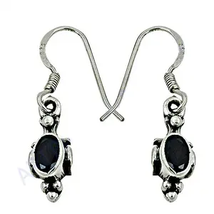 Pendientes Colgantes de Plata 925 con Ónice Negro para Mujer, Diseño Geométrico de Corona, Estilo Religioso Platino, para Fiesta o Regalo - Product Image 1