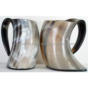 Taza de Cuerno Vikinga para Beber, Taza de Cuerno con Acabado Natural, Ecológica, Reutilizable y Lavable, Vaso de Cuerno para Beber - Product Image 2