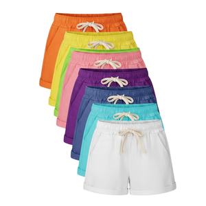 Shorts en coton pour femmes grande taille, coupe classique, style moto et motard, motif léopard, taille haute, fermeture à cordon - Product Image 1
