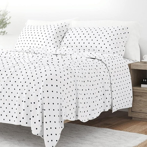 Ensembles de literie blancs de luxe 100% coton imprimés couverture unie broderie étanche comprend une jupe de lit pour lits King Size-Home Hotel - Product Image 6