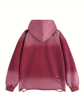 เสื้อฮู้ดพิมพ์ลายโลโก้ที่กำหนดเองสำหรับผู้ชายแสงแดดจางพร้อมแผ่นปะติด - Product Image 6