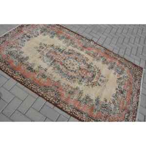 Alfombra Turca de 4x7 pies (123x212 cm), Alfombra Vintage con Estampado Animal Marrón - Product Image 4