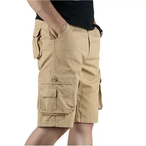 Bermuda masculina solta de bolso, zíper de verão, plus size, casual de algodão plus size, preta, longa
