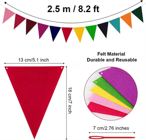 Kleurrijke Wimpel Multicolor Driehoek Vlag Fabriek Directe Verkoop Groothandel Opknoping Vilt Festival Viering Verjaardagsfeestje Decora - Product Image 4