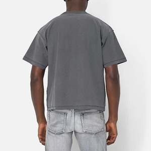 La mejor calidad Vintage ácido lavado recortado hombres Boxy Fit camiseta Casual gota hombro hombres ácido lavado en blanco camiseta personalizada para hombres - Product Image 2