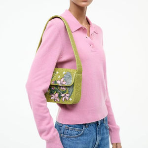 Bolso de Mano Tipo Clutch con Cuentas de Semillas Hechas a Mano, Diseño de Girasol, Personalizado 2024, para Mujeres y Niñas, con Cadenas y Cremallera, Dos en Uno, para Fiestas y Eventos Nocturnos - Product Image 1