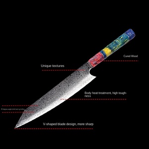 Venta al por mayor personalizado de alta calidad OEM ODM servicio Damasco acero Chef cocina chefs profesionales estilo japonés cuchillo de cocina - Product Image 3