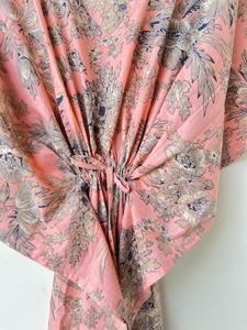 Kaftan en coton à imprimé floral, robe de plage pour femmes, grande taille, vêtements d'été, maxi en coton, robe de nuit traditionnelle confortable, tenue de soirée - Product Image 4