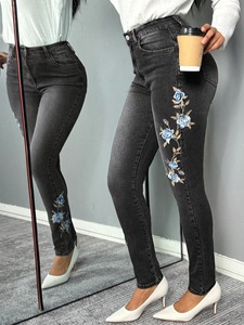 กางเกงยีนส์ทรงแบ็กกี้สลิมฟิตกางเกงผู้หญิงกางเกงดีไซน์ปักมีสไตล์ระดับพรีเมียมกางเกงของ100% ผ้าฝ้ายระบายอากาศได้ดีได้รับความนิยมสูงสุด - Product Image 5