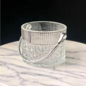 Large glass <b>ice</b> bucket with wide opening and sturdy bottom perfect for parties family dinners and outdoor events - Product Image 1