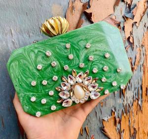 Beste Kwaliteit Nieuwe Stijl Hars En Edelsteen Clutch Nieuwe Stijl Huwelijksfeest Evenementen Hars Portemonnee Creatieve Hars Clutches Tassen
