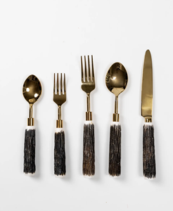 Mirror Polish Resin Handle Flatware Set of 8 Silver Plated Food Safe Spoon Fork <b>Knife</b> Dinnerware Set - Product Image 2