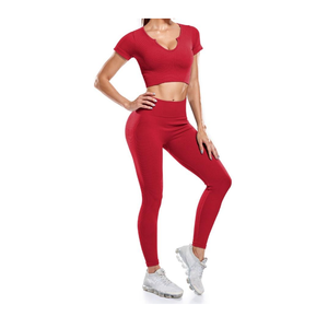 Conjuntos de yoga sin costuras de cintura alta de secado rápido para mujer de gama alta al por mayor en patrón sólido nueva ropa de yoga - Product Image 2