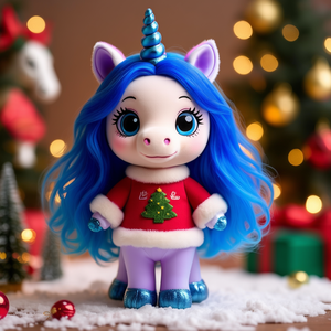 Muñeca Unicornio Zafiro BRB con Cabello Azul - Figura y Juguete Navideño - Product Image 3