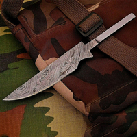 Hoge Kwaliteit Aangepaste Rat Staart Damascus Staal Jacht Mes Blanco Mes