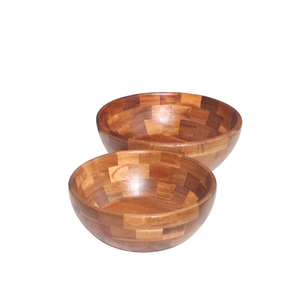 ชามไม้อะคาเซียธรรมชาติชามสลัดขนาดใหญ่สำหรับเสิร์ฟและอุปกรณ์ครัวจากเวียดนาม - Product Image 1