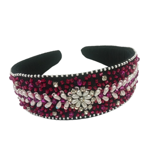 2024 hermosos accesorios para el cabello de diseñador diadema bordada con cuentas hechas a mano diadema con cuentas para mujeres a precio mayorista - Product Image 1